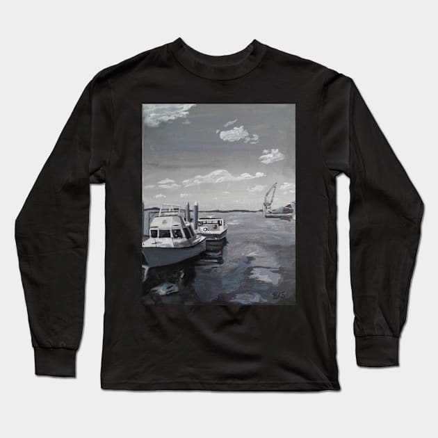 Gray Skies - Acrylic Painting Long Sleeve T-Shirt by BrittaniRose